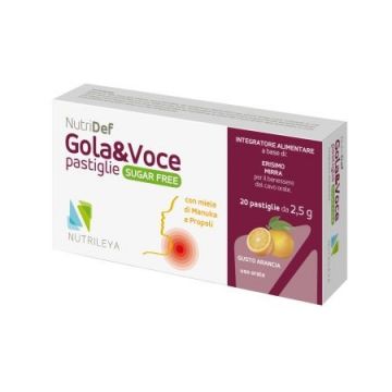 Gola&Voce portocala si miere de manuka fara zahar NutriDef, 20 dropsuri, Nutrileya