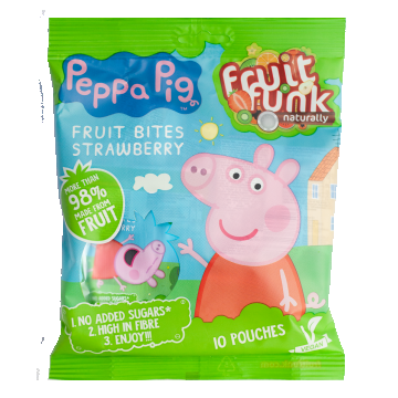 Gustare din fructe cu capsuni Peppa Pig, 100g, Fruit Funk