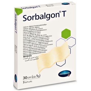 hartmann sorbalgon t pansament cu alginat de calciu tip mesa 2g/30cm ctx5 buc