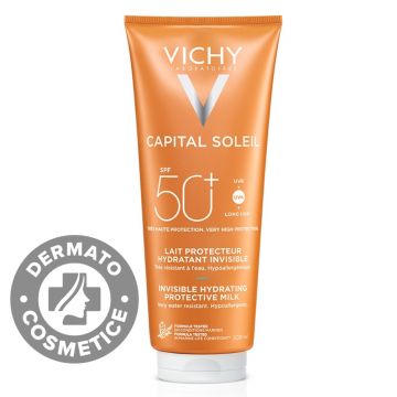 Lapte hidratant de protectie solara SPF50+ pentru fara si corp Capital Soleil, 300ml, Vichy