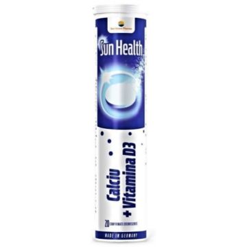 SunHealth Calciu + vitamina D3 - 20 comprimate efervescente