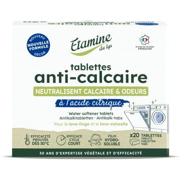 Tablete anticalcar pentru masina de spalat rufe si vase fara parfum, 20 bucati, Etamine