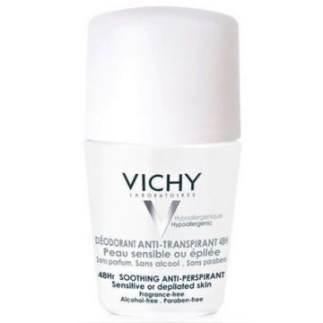 Vichy Deo Roll-On Antiperspirant Cu Eficacitate 48h Fara Parfum - 50ml
