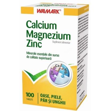 Walmark Calcium, magnezium si zinc - 100 tablete