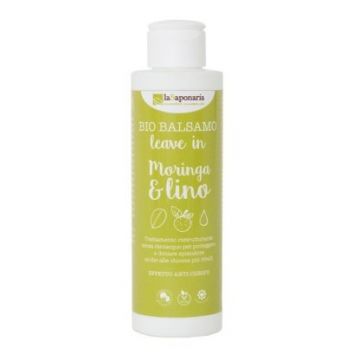 Balsam bio restructurant si iluminator cu Moringa si ulei de seminte de in, 150ml, La Saponaria