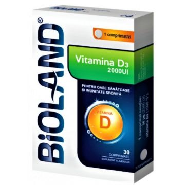 Bioland Vitamina D3 2000UI - 30 comprimate Biofarm