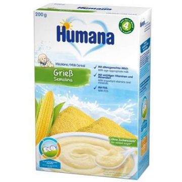 Cereale de gris cu lapte pentru +4luni, 200g, Humana