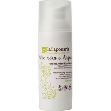 Crema de fata hidratanta cu Aloe Vera si Argan, 50ml, La Saponaria