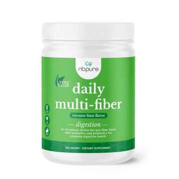 Fibre dietetice cu aroma de cocos si lime Pure Vegan® Daily Multi-Fiber NB Pure, 360g, GNC