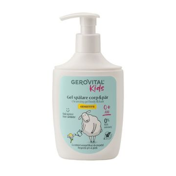 Gel spalare corp si par Sensitive, 300 ml, Gerovital Kids