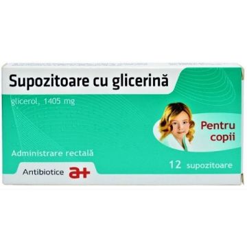 Supozitoare cu glicerina pentru copii 1405mg - 12 supozitoare Antibiotice Iasi