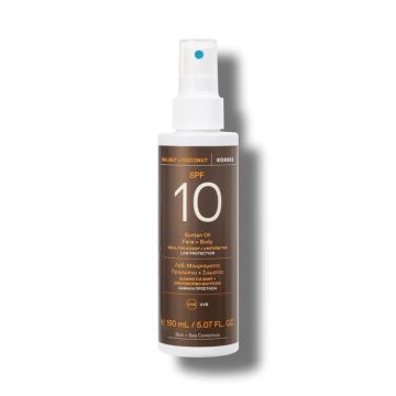 Ulei de corp si fata cu SPF 10 Walnut & Coconut Sun, 150ml, Korres