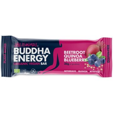 Baton energizant bio cu sflecla rosie, quinoa si afine, 35g, Iswari