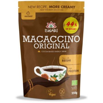 Bautura instant energizanta bio vegana Macaccino Original Reishi, 250g, Iswari