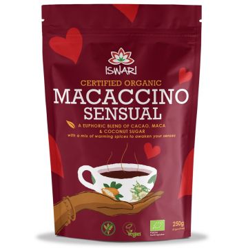 Bautura instant energizanta bio vegana Macaccino Sensual, 250g, Iswari