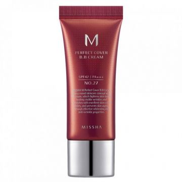 BB Cream M Perfect Cover SPF42/PA+++ Nuanta 27/Bej miere, 20ml, Missha