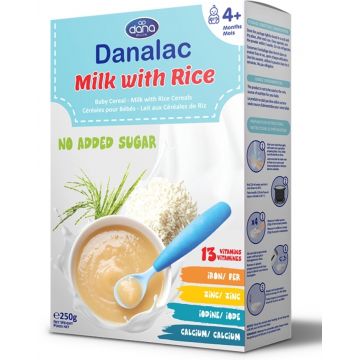 Cereale Orez cu lapte 4m+, 250g, Danalac