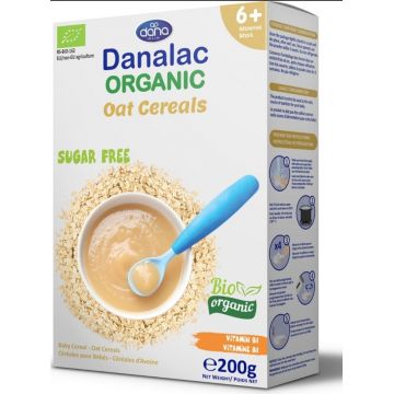 Mancare pentru bebelusi bio Cereale Ovaz 6m+ fara zahar, 200g, Danalac