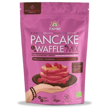 Mix pentru clatite si vafe bio cu zmeura si sfecla rosie, 400g, Iswari