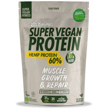 Proteina bio din canepa Super Vegan, 1200g, Iswari