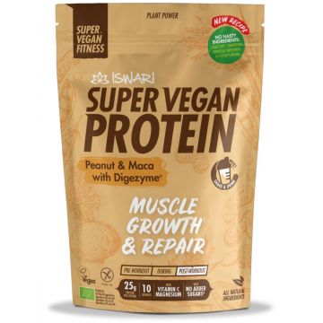 Proteina Super Vegana bio arahide si maca, 400g, Iswari