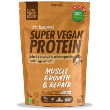 Proteina Super Vegana bio ashwagandha si caramel, 400g, Iswari