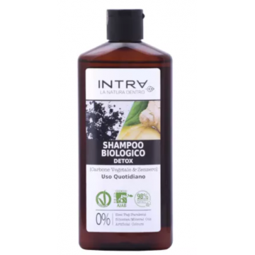 Sampon bio cu carbune vegetal si ghimbir, 250ml, Intra