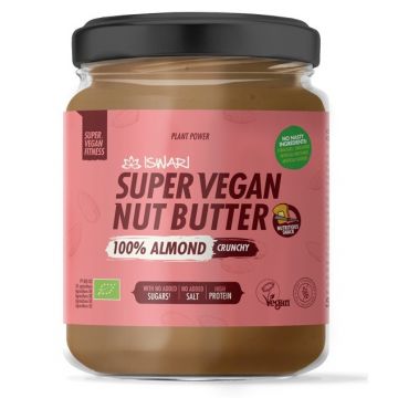 Unt Super Vegan Crocant din migdale bio fara zahar, 500g, Iswari