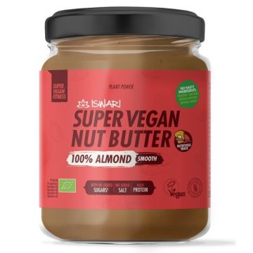 Unt Super Vegan Fin din migdale bio fara zahar, 500g, Iswari