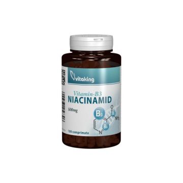 Vitamina B3 (niacinamida) 500mg, 100 comprimate, Vitaking