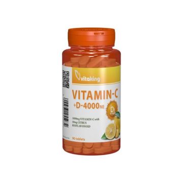 Vitamina C + D cu bioflavonoide, 90 comprimate, Vitaking