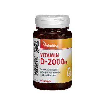 Vitamina D3 2000UI, 90 capsule moi, Vitaking