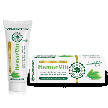 Crema pentru intretinerea zonei anale HemorVitt, 50ml, VivaNatura