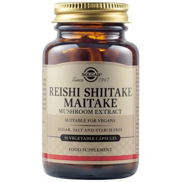 Extract de ciuperci Reishi Shiitake Maitake, 50 capsule, Solgar