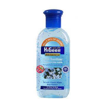 Gel dezinfectant de maini cu granule de Vitamina A, E si lotiune hidratanta cu aroma de Blue Flowers, 50m, HiGeen