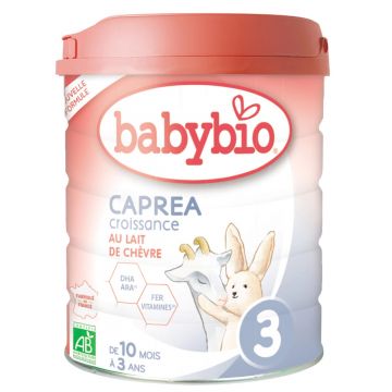 Lapte praf de capra Organic Caprea 3 10-36 luni, 800g, BabyBio