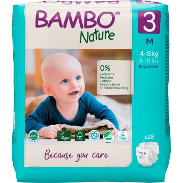 Scutece Ecolabel Nr. 3 pentru 4-8 kg, 28 bucati, Bambo Nature