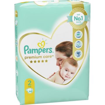 Scutece Premium Care 4-8kg Marimea 2, 68 bucati, Pampers