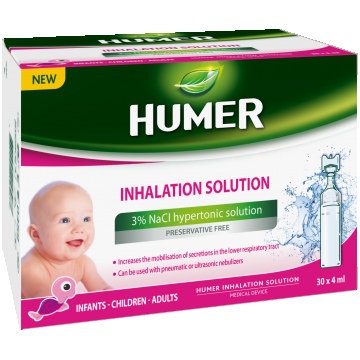 Solutie hipertonica inhalator 3% Humer, 30 x 4ml, Urgo