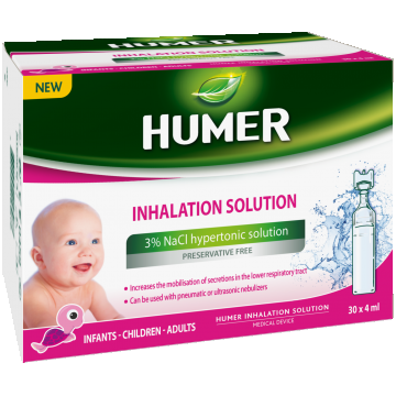 Solutie hipertonica inhalator 3%, 30 x 4ml, Humer