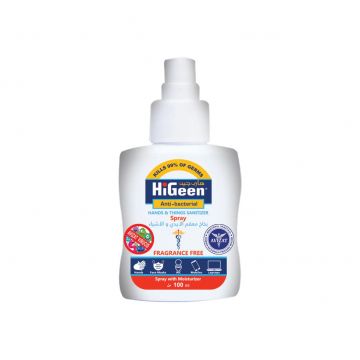 Spray dezinfectant pentru maini si obiecte fara parfum, 100ml, HiGeen