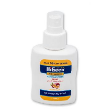 Spray dezinfectant pentru masca + maini si obiecte cu Maracuja, 100ml, HiGeen