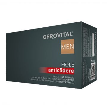 Tratament intensiv anticadere Gerovital Men, 10x10ml, Farmec