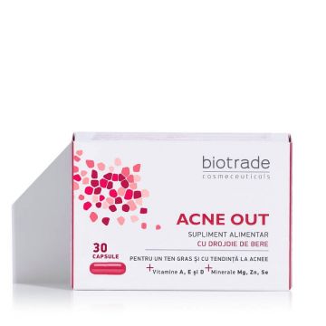Biotrade Acne Out Supliment alimentar pentru ten gras cu tendința acneică, 30 capsule