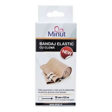 Bondaj elastic cu clema, 10 cm x 4.5 cm, Minut