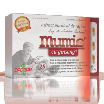 Extract purificat de rasina Mumie cu Ginseng, 60 capsule, Damar General Trading