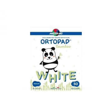 Ocluzor copii ORTOPAD Alb Master-Aid Mediu, 76x54 mm, 50 bucăți, Pietrasanta Pharma