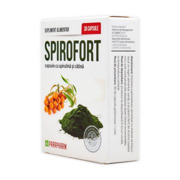 Spirofort cu Spirulină și Cătina, 30 capsule, Parapharm