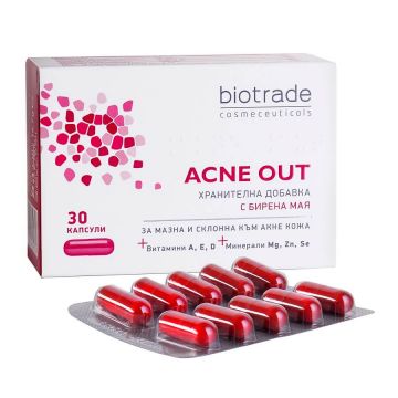 Biotrade Acne Out Supliment alimentar pentru ten gras cu tendința acneică, 30 capsule