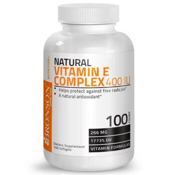 Vitamina E complex natural 400 UI, 100 capsule, Bronson Laboratories